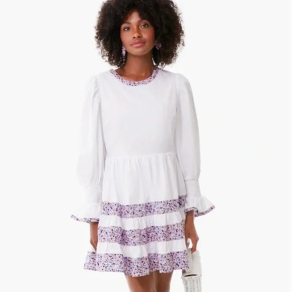 Tuckernuck Dresses & Skirts - Purple Floral Tiered Fran Mini Dress  POMANDER PLACE by Tuckernuck Size M